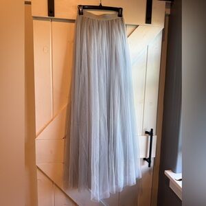 Long / Maxi Tulle Skirt - Dusty Blue